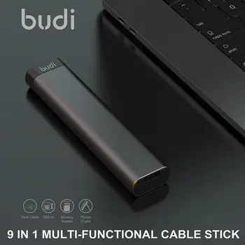 BUDI портативный многофункциональный смарт-адаптер для хранения карт, кабель для передачи данных, USB-коробка, Универсальный 15 Вт для iPhone Huawei Samsung
