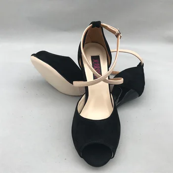 обувь для танцев фламенко на каблуке 7,5 см, Обувь для аргентинского танго, практичная обувь MST6255BSN, Кожаная твердая подошва, каблук 9 см в наличии