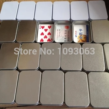 Упаковка из 10 Квадратных металлических коробок Контейнер Жестяная Карточка для Покера Скрепка для банковских кредитных карт Держатель Серебристо-белый
