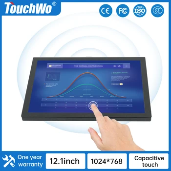TouchWo 12,1-дюймовый встроенный VESA Открытый Каркас Для Встраивания Киоска Промышленный Монитор Ips ЖК-дисплей с Сенсорным экраном Промышленная Панель ПК