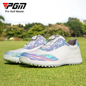 Мужская обувь для гольфа PGM, Разноцветные кроссовки с лазерным дизайном, Нескользящая водонепроницаемая мужская спортивная обувь с мягкой подошвой XZ258