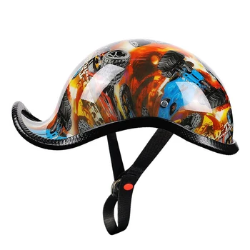 Мотоциклетный шлем для езды на мотоцикле, Гоночный Летний Дышащий шлем, Винтажный Мото-шлем с открытым лицом, шлем для скутера, Байкерский шлем в стиле Ретро