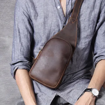 AETOO кожаная мужская нагрудная сумка из воловьей кожи с головным слоем в Европе и Соединенных Штатах, оригинальный рюкзак через плечо ручной работы в стиле ретро