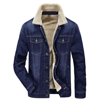 Новая Брендовая одежда, Мужская зимняя куртка, Толстые ковбойские флисовые Джинсовые куртки, Мужская Хлопковая Теплая парка, пальто