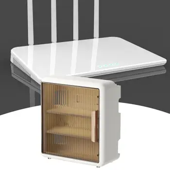 Коробка для хранения маршрутизатора, 1 комплект, практичная самоклеящаяся магнитная всасывающая дверца, настенная коробка для хранения маршрутизатора Wi-Fi, товары для дома