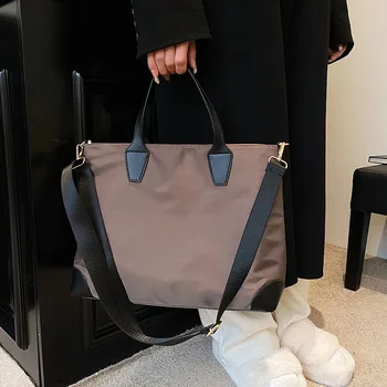 Портативные сумки на одно плечо из ткани Оксфорд, большая вместительная сумка-тоут, Женская модная сумка для покупок, универсальная многофункциональная