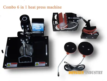 термопресс-машина 6в1 для кружек, шляп, тарелок DX-0601, теплопередающая печатная машина